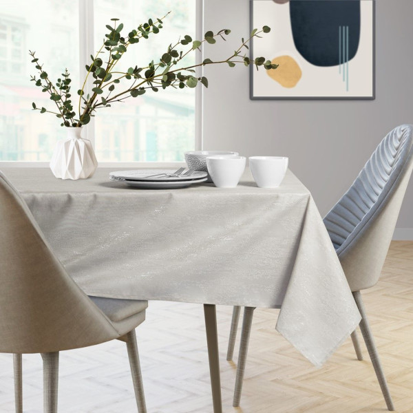 Obrus Plamoodporny VESTA 160x200 Owal Kremowy AmeliaHome, 6815304