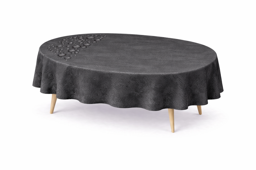 Obrus Plamoodporny  VESTA 120x180 Owal C. Szary AmeliaHome, 6815465