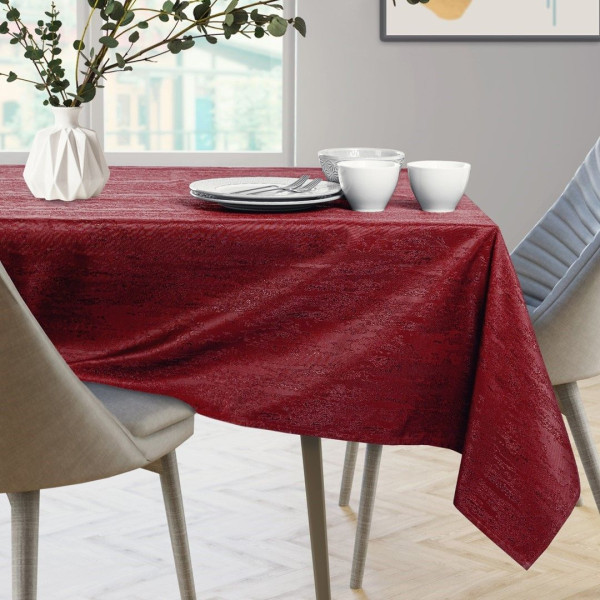 Obrus Plamoodporny VESTA 130x130 Okrągły bordowy AmeliaHome, 6819090
