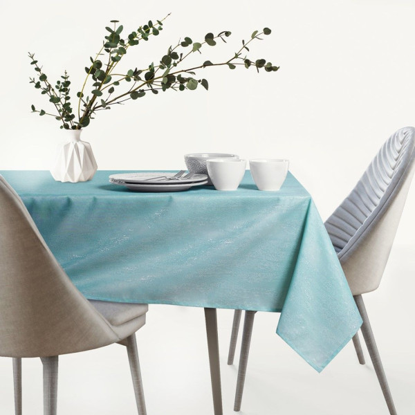 Obrus Plamoodporny VESTA 155x450 Owal Błękitny AmeliaHome, 6820991