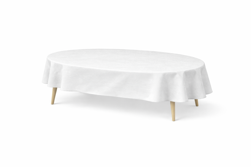 Obrus Plamoodporny VESTA 160x220 Owalny Biały AmeliaHome, 6821007