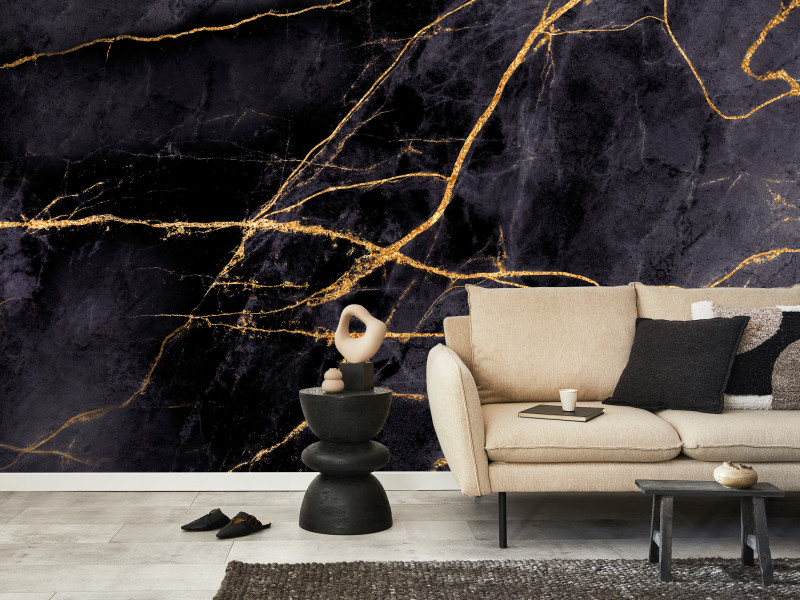 Fototapeta Czarny Marmur do Salonu i Sypialni 500x350cm Glamour, 6822072