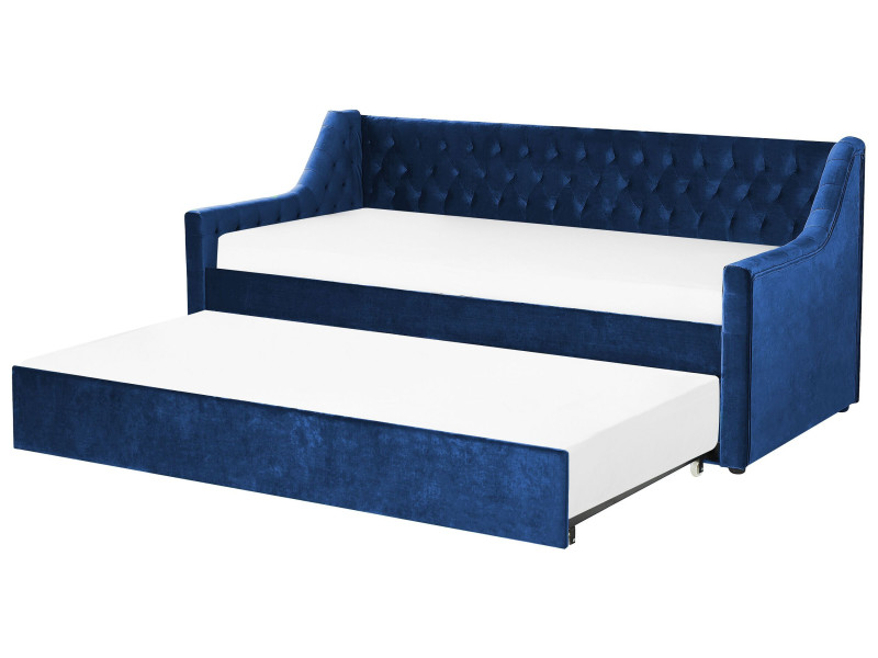 Łóżko wysuwane podwójne 90x200 niebieskie, 682315