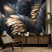 Fototapeta Czarno-złote Pióra do Salonu i Sypialni 250x175cm Glamour, 6823979