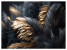 Fototapeta Czarno-złote Pióra do Salonu i Sypialni 250x175cm Glamour, 6823983
