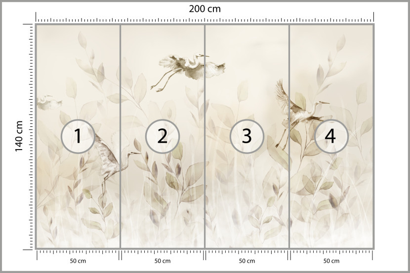 Fototapeta Ptaki i Kwiaty na Łące do Salonu i Sypialni 200x140cm, 6824614