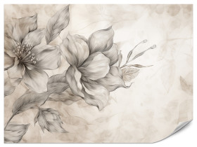 Fototapeta Abstrakcyjny Malowany Kwiat do Salonu i Sypialni 100x70cm Boho
