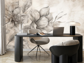 Fototapeta Abstrakcyjny Malowany Kwiat do Salonu i Sypialni 100x70cm Boho