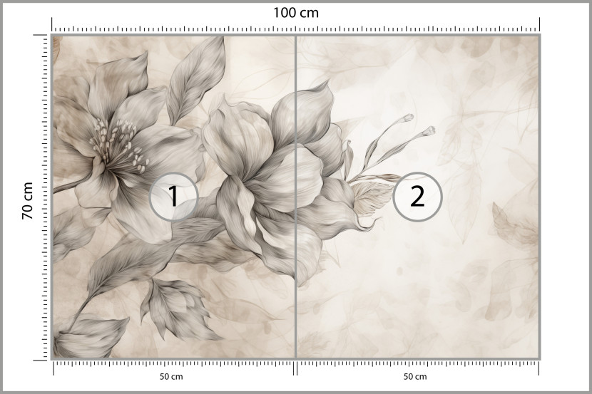 Fototapeta Abstrakcyjny Malowany Kwiat do Salonu i Sypialni 100x70cm Boho, 6824905
