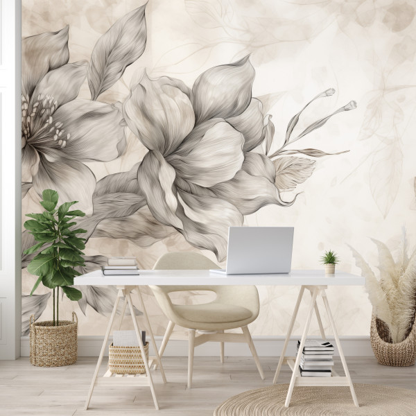 Fototapeta Abstrakcyjny Malowany Kwiat do Salonu i Sypialni 100x70cm Boho, 6824909