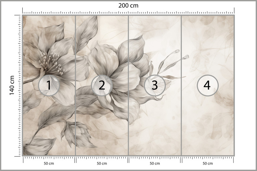 Fototapeta Abstrakcyjny Malowany Kwiat do Salonu i Sypialni 200x140cm Boho, 6824995