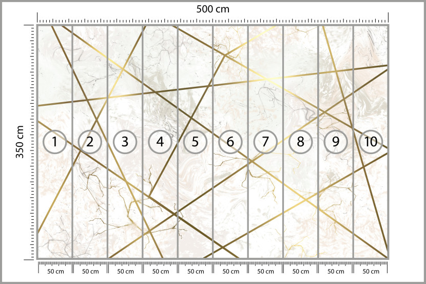 Fototapeta Geometryczne Złote Linie do Salonu i Sypialni 500x350cm, 6825101