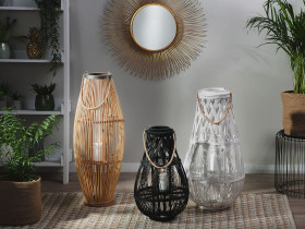 Lampion dekoracyjny bambusowy 84 cm jasny