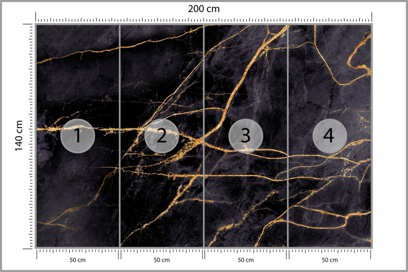 Fototapeta Czarny Marmur do Salonu i Sypialni 200x140cm Glamour, 6825840