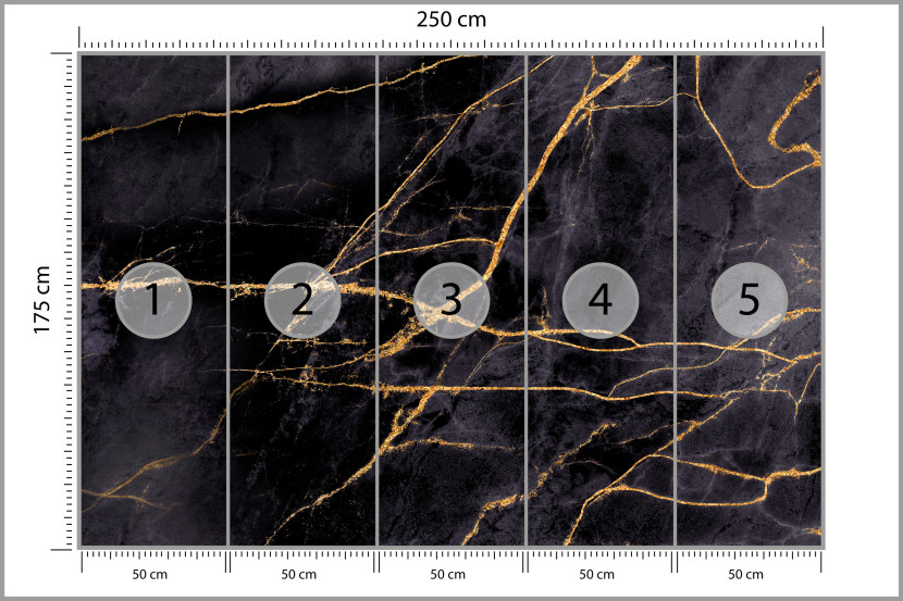 Fototapeta Czarny Marmur do Salonu i Sypialni 250x175cm Glamour, 6826002
