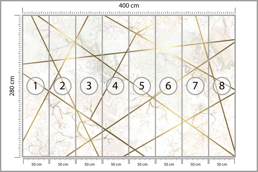 Fototapeta Geometryczne Złote Linie do Salonu i Sypialni 400x280cm, 6826101