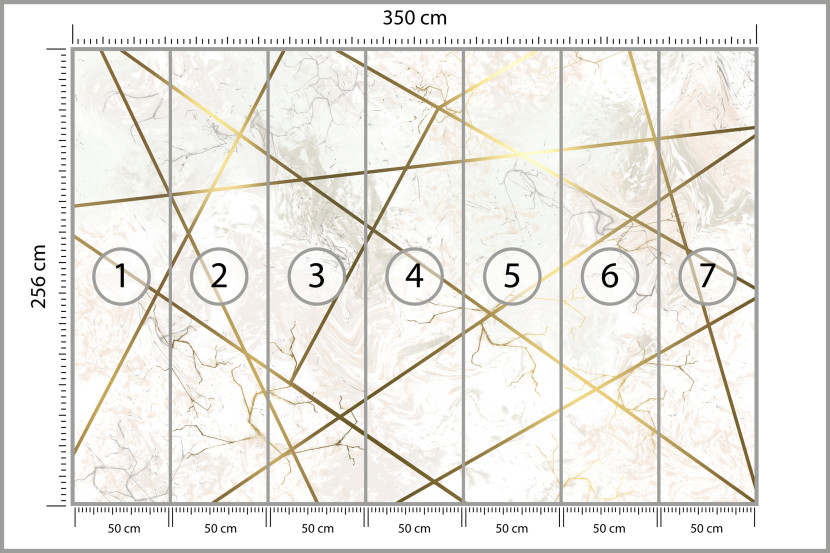 Fototapeta Geometryczne Złote Linie do Salonu i Sypialni 350x256cm, 6826153
