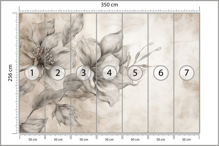 Fototapeta Abstrakcyjny Malowany Kwiat do Salonu i Sypialni 350x256cm Boho, 6826893