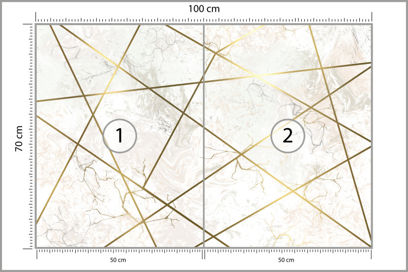 Fototapeta Geometryczne Złote Linie do Salonu i Sypialni 100x70cm, 6827082