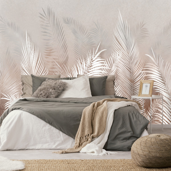 Fototapeta Beżowe Liście Palmowe do Salonu i Sypialni 250x175cm Boho, 6827462
