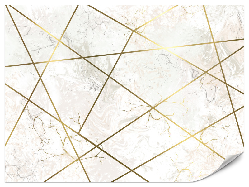 Fototapeta Geometryczne Złote Linie do Salonu i Sypialni 250x175cm, 6827967