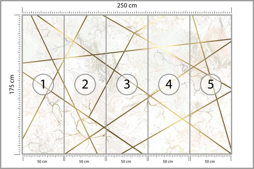 Fototapeta Geometryczne Złote Linie do Salonu i Sypialni 250x175cm, 6827969