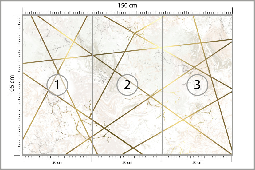 Fototapeta Geometryczne Złote Linie do Salonu i Sypialni 150x105cm, 6828302