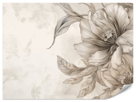 Fototapeta Beżowe Kwiaty do Salonu i Sypialni 100x70cm Boho