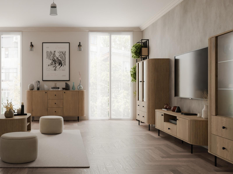 Komoda japandi dąb cremona z szufladami ZANTO, 6831503
