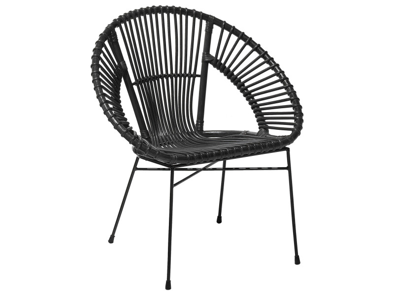 Krzesło rattanowe spaghetti czarne, 683546