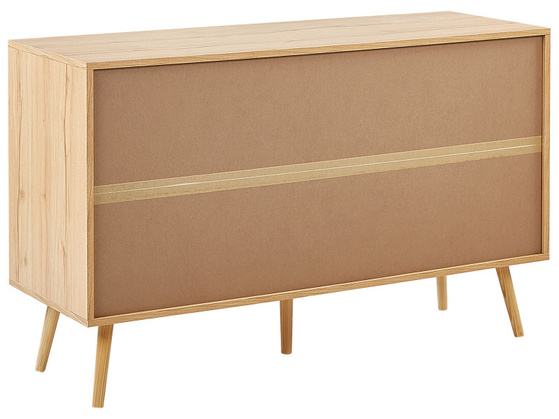 Komoda z 6 szufladami rattan plecionka boho, 684274