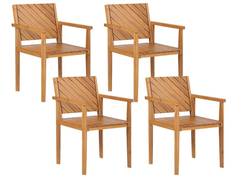 Zestaw 4 krzeseł ogrodowych drewno akacjowe, 684469