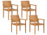 Produkt: Zestaw 4 krzeseł ogrodowych drewno akacjowe