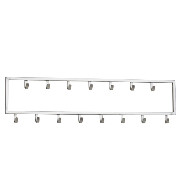 FineBuy Wieszak Ścienny 80 cm Metal Srebrny z Haczykami, 686438