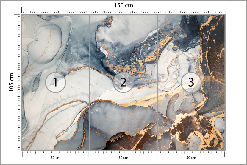 Fototapeta Niebieski Abstrakcyjny Marmur do Salonu i Sypialni 150x105cm, 6867743