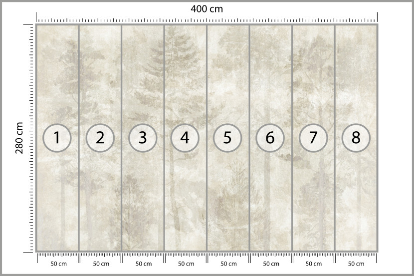 Fototapeta Las we Mgle na Betonie do Salonu i Sypialni 400x280cm, 6867833