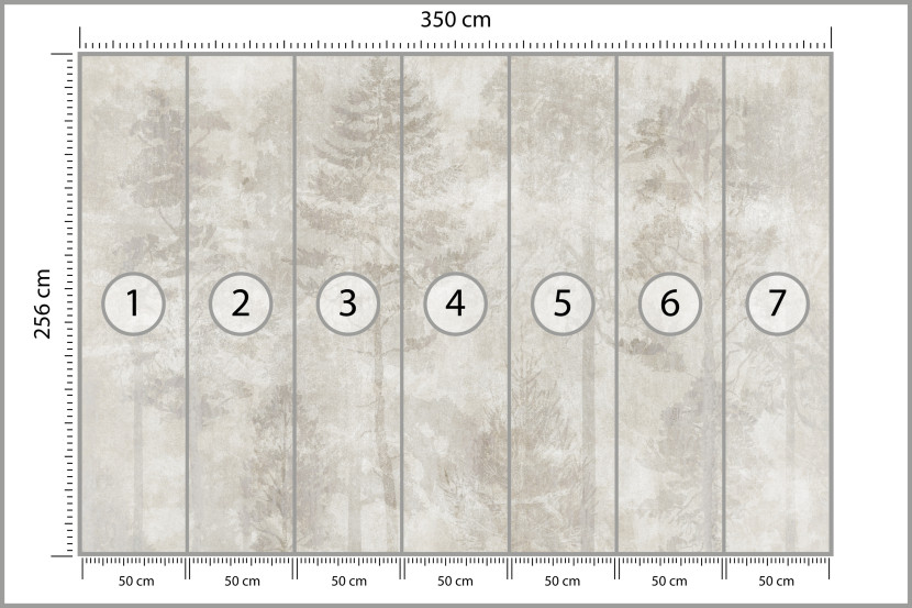 Fototapeta Las we Mgle na Betonie do Salonu i Sypialni 350x256cm, 6867860