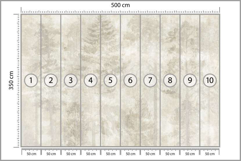 Fototapeta Las we Mgle na Betonie do Salonu i Sypialni 500x350cm, 6868107