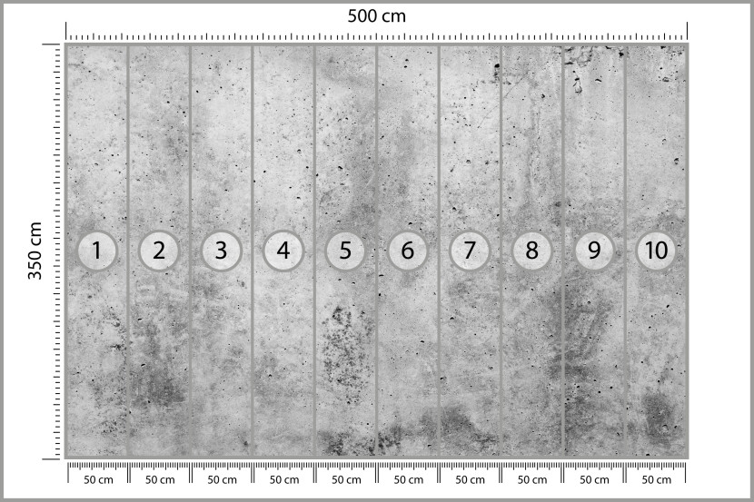 Fototapeta Szary Beton z Efektem 3D do Salonu i Sypialni 500x350cm, 6868161