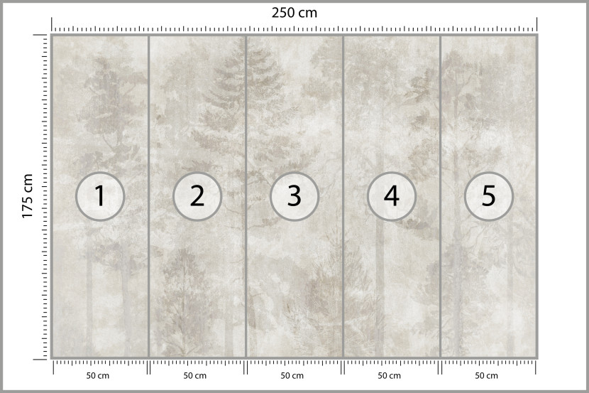 Fototapeta Las we Mgle na Betonie do Salonu i Sypialni 250x175cm, 6868332