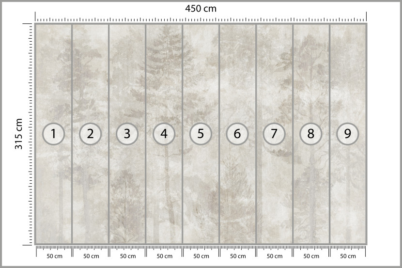 Fototapeta Las we Mgle na Betonie do Salonu i Sypialni 450x315cm, 6868703