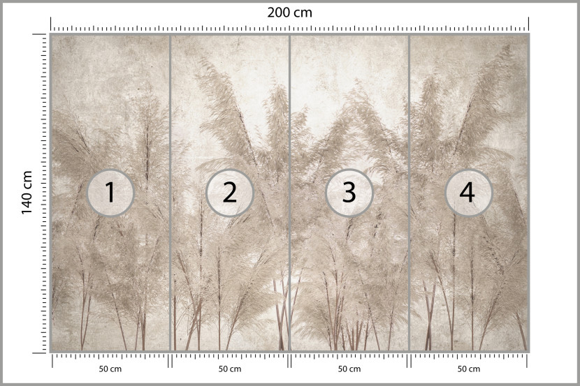 Fototapeta Trawy Pampasowe do Salonu i Sypialni 200x140cm, 6868775