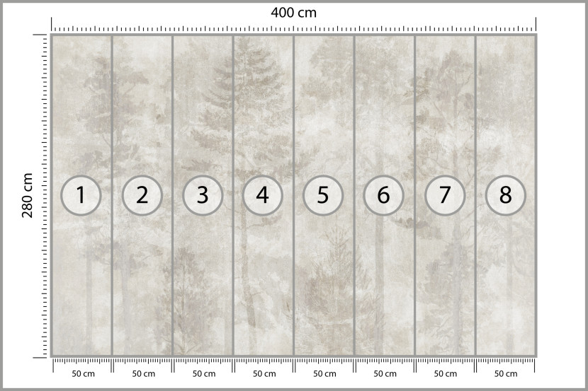 Fototapeta Las we Mgle na Betonie do Salonu i Sypialni 400x280cm, 6868950