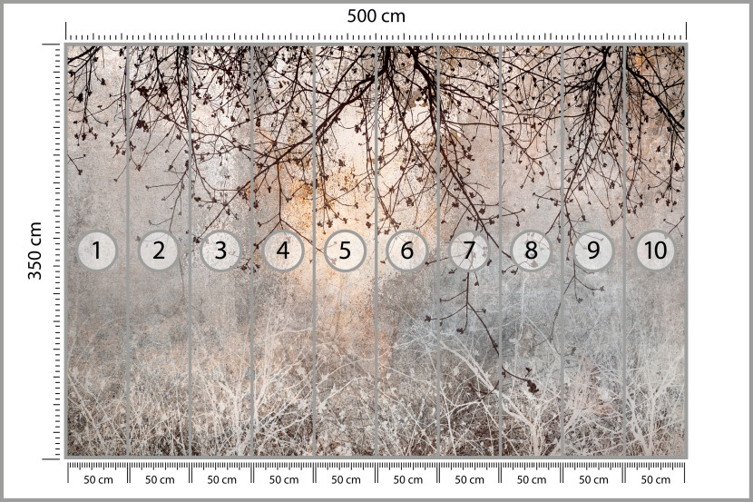 Fototapeta Drzewo i Kwiaty we Mgle do Salonu i Sypialni 500x350cm, 6869656