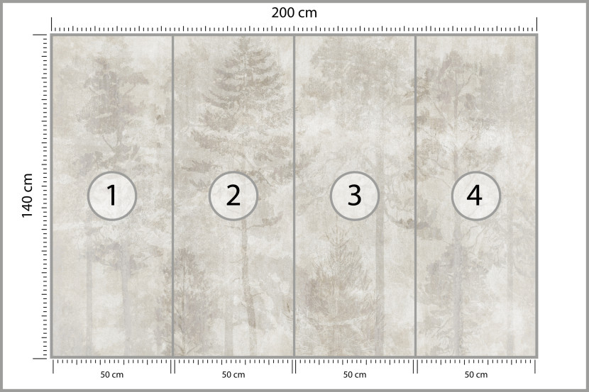 Fototapeta Las we Mgle na Betonie do Salonu i Sypialni 200x140cm, 6869768
