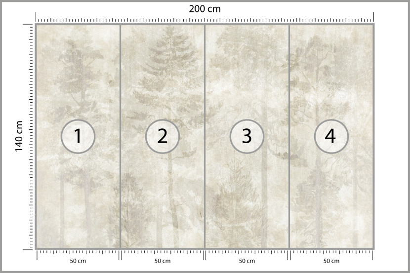 Fototapeta Las we Mgle na Betonie do Salonu i Sypialni 200x140cm, 6869939