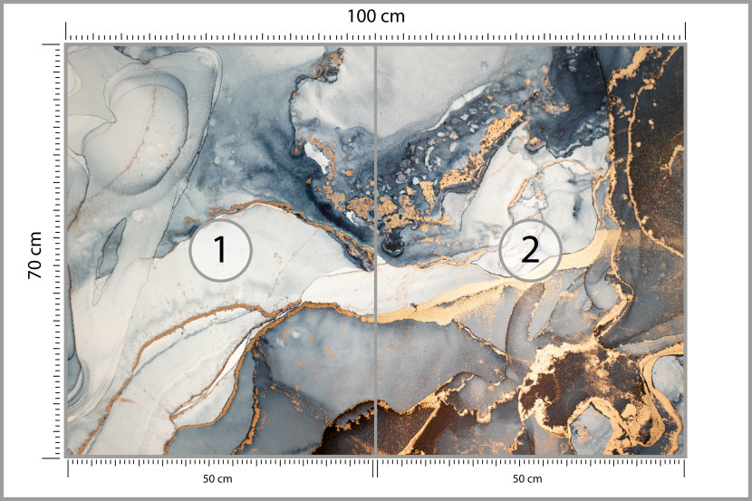 Fototapeta Niebieski Abstrakcyjny Marmur do Salonu i Sypialni 100x70cm, 6870311
