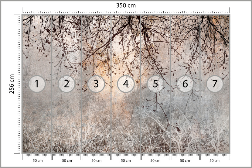 Fototapeta Drzewo i Kwiaty we Mgle do Salonu i Sypialni 350x256cm, 6870320