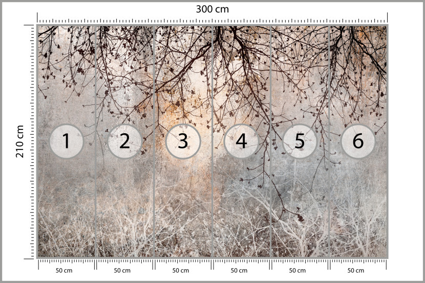 Fototapeta Drzewo i Kwiaty we Mgle do Salonu i Sypialni 300x210cm, 6870755