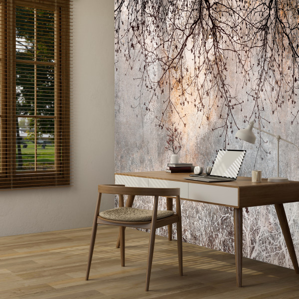 Fototapeta Drzewo i Kwiaty we Mgle do Salonu i Sypialni 300x210cm, 6870758